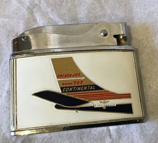 Vintage Continental Airlines Zippo Lighter 1950’s,  Aviation Lighter Golden Jet 6