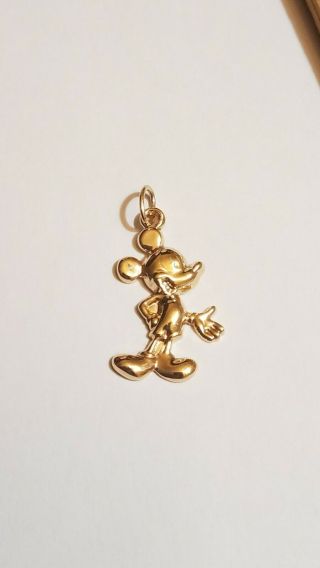 Vintage Mickey Mouse 14k Gold Charm / Pendant Solid Yellow Gold