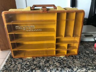 Magnum Plano Vintage Fishing Tackle Box Double Sided Box 13” X 9 1/2”
