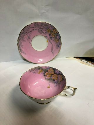Vintage Paragon Tea Cup And Saucer Pink Gold Gilt By Appt Hm The Queen; Fast S&h