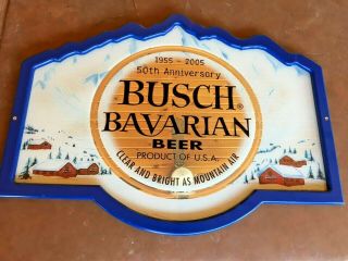 50th Anniversary Busch Bavarian - Vintage Barware Sign / Mirror