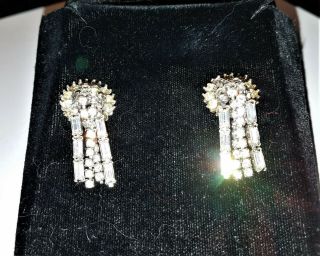 Kramer Of York Vintage Rhinestone Dangle Earrings
