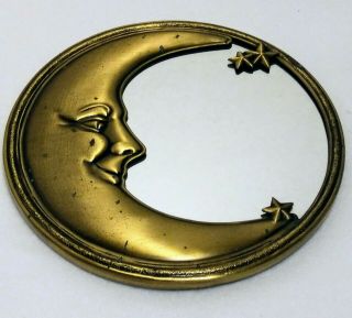 Man In The Moon Brass Mirror Wall Hanging Hallmark Brand Vintage