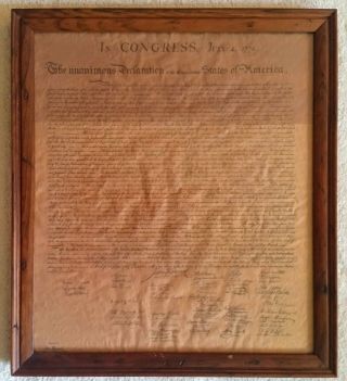 Vintage C 1926 Parchment Declaration Of Independence John Hancock Insurance Co
