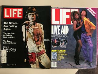 2 Vintage 1972 1985 Mick Jagger Rolling Stones Life Magazines Classics