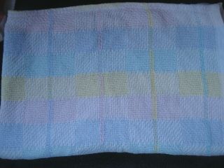 Vintage Pastel Plaid Cotton Weave Infant Blanket