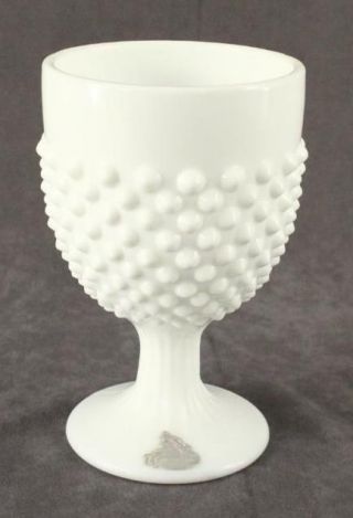 Vintage 1950s Fenton Hobnail Milk Glass Oversized Drinking Goblet 6 - 1/8 " Tall
