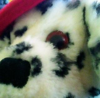 Vintage Dakin FRITZ the Dalmatian Fire Dog Black White Plush Red Helmet 1985 3