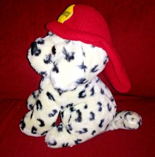 Vintage Dakin FRITZ the Dalmatian Fire Dog Black White Plush Red Helmet 1985 5