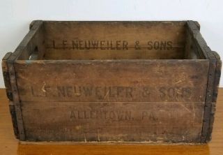 Vintage Wooden Beer Crate L.  F.  Neuweiler & Sons Allentown,  Pa.