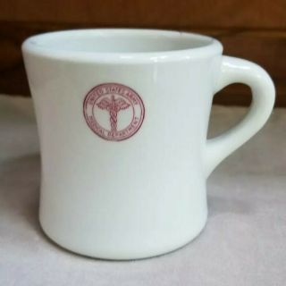 Vintage Us Army Medical Department Diner Coffee Mug Mayer China Usa Red White