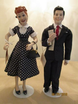 Vintage " Lucy & Ricky " Porcelain Dolls,  18 ",  1822 & 2532, .