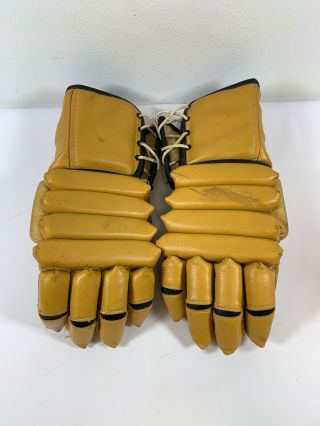Vintage Cooper Canada 28 Leather Hockey Gloves Armadillo Thumb Lacrosse E2