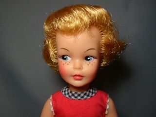 Vintage 1964 Golden Blonde Straight - Leg Pepper Doll In Outfit -