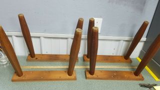 Vintage Wood End Table Legs Set Of 8 W/ Threaded Bolt 14 1/2 " Tall