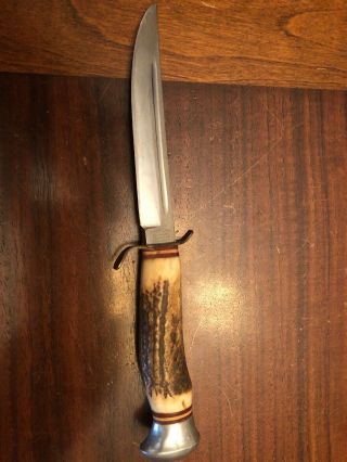 1 Vintage Kienel & Piel Fixed Blade Knife Stag Handle Made In Germany.  Good Cond