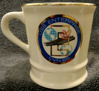 Euc Rare Design Vintage Uss Enterprise Cvn - 65 Mug,  Cup 4 " High X 4 " Diameter