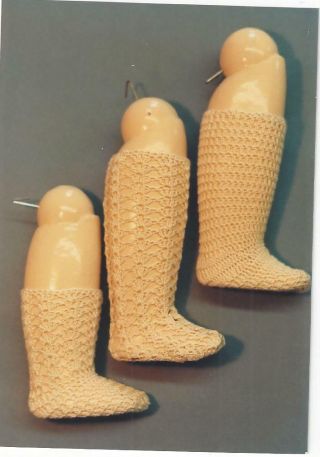 S - M - L (any Size) Antique - Vintage French Doll Crochet Stockings/sock Pattern German