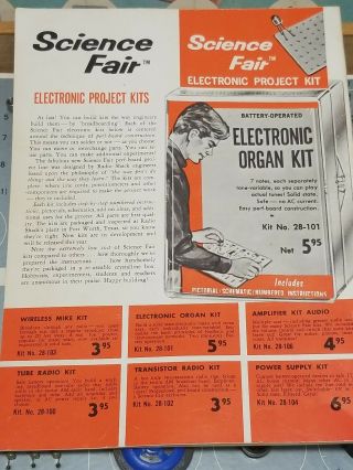 Vintage Radio Shack Science Fair Electronic Project Kit 50 - in - 1 201 3