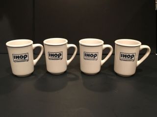 Vintage Ihop Restaurant Ceramic Coffee Cup Mug Buffalo China Pancakes Set Of 4