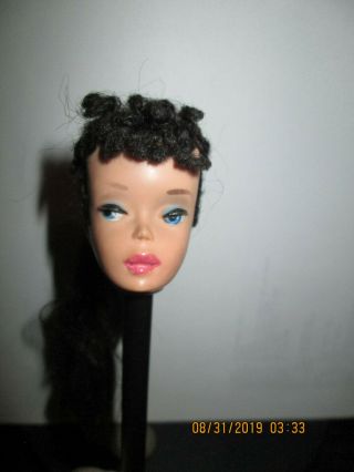 Vintage Barbie - Brunette Raven Ponytail - Head Only