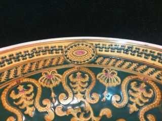 Vintage Porcelain Oriental Accent Bowl w/Green and Pink Floral Motif 5
