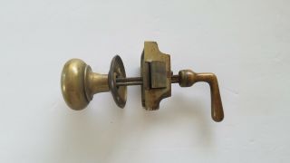 Vintage Reclaimed Solid Brass Screen Storm Door Knob & Lever Latch