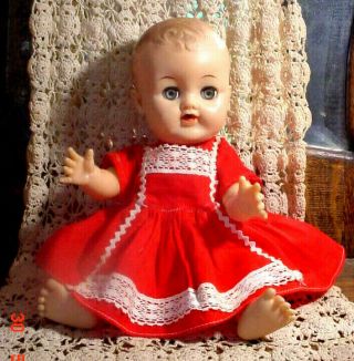 Vtg 1959 Small 11.  5 " Rare Molded Hair Betsy Wetsy Baby Doll Ideal Heavy Vinyl