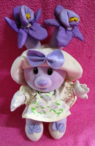 Vintage Kidsview Tea Bunnies Candy Violet Purple White Bunny Rabbit Plush 14 "