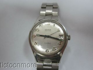 Vintage Gruen Precision Automatic Date 17j Autowind Date 35mm Wrist Watch Mens