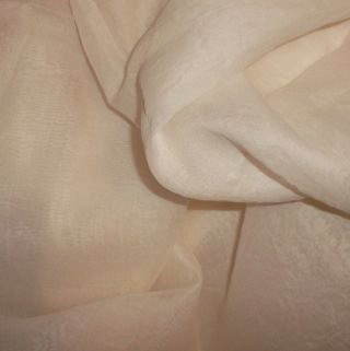 Vintage 3 Yards Organdy Soft White Sheer Crisp Cotton Fabric 40 - 50 
