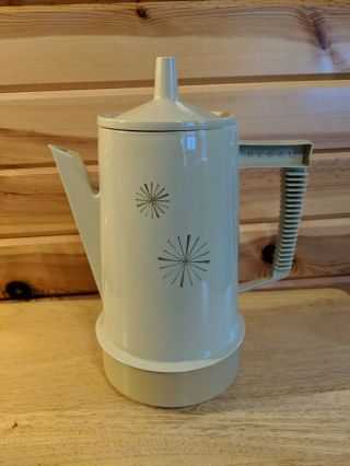 Vintage Mid Century Modern Regal Poly - Perk Coffee Pot Percolator 4 - 8 Cup Gold 3