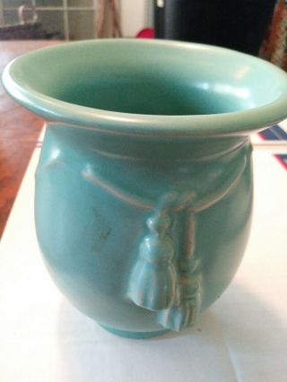 Weller Pottery Vintage Matte Green With Tassels