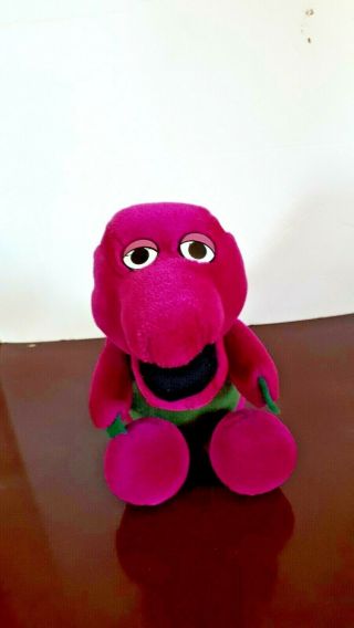 Vintage Barney Open Mouth Purple Dinosaur Plush Doll Stuffed Animal