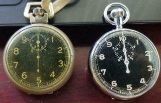 Wwii A8 Military Stop Watch And Elgin Vintage Stop Watch For Repair Al