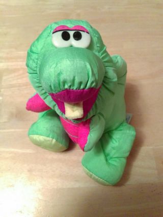 Fisher - Price Dinoroars 1992 Green Dinosaur Vintage Plush Toy Sounding Doll