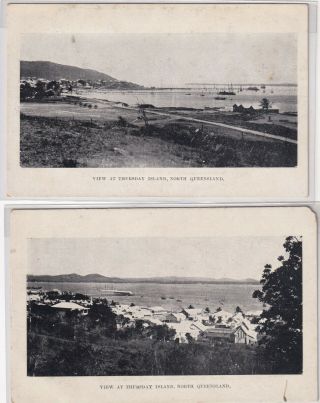 Vintage Postcard 2 X Q.  I.  T.  Bureau Views Of Thursday Island North Qld1900s