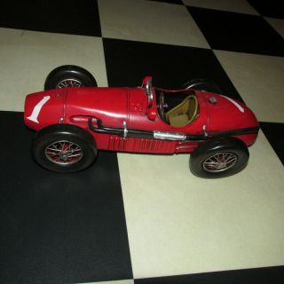 Red Tin Vintage Style Automobile Old Metal Race Car Decor Statue Ornamental L