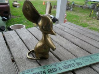 Vintage Leonard Solid Brass Mouse Figurine - Big Ears - Cute