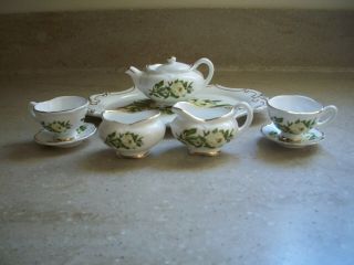 Vintage Crown Dorset Staffordshire England Fine Ceramics Miniature Tea Set