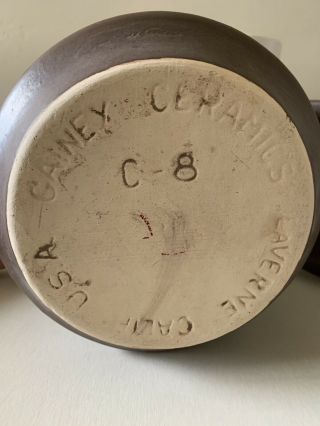 Vintage GAINEY Ceramic Pottery Mid - century Modern Planter Matte Brown C - 8 2