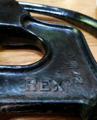 (8/17) Antique Vintage REX 27 Black Cast Iron RIVET PUNCH TOOL LEATHER RIVETER 3
