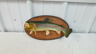 Vintage Plastic Wall Mounted Rainbow Trout " R Briff "