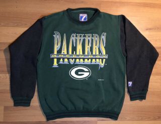 Vintage 1995 Nfl Green Bay Packers Sweatshirt Logo 7 Adult Large 90s Football