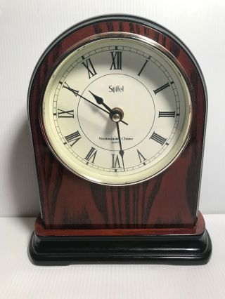 Vintage Stiffel Westminster Chime Mantel Quartz Clock Lacquer Wood Finish