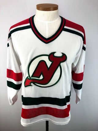 Vintage 90s Jersey Devils Ccm Hockey Jersey Nhl Rare Adult Medium