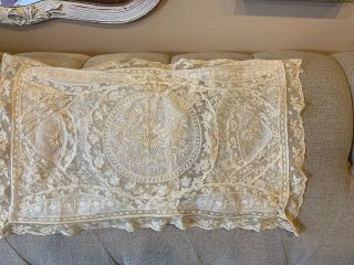 Gorgeous Vintage Normandy Lace Pillow Cover,  3 Doilies