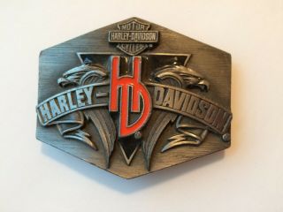 Vintage Harley Davidson Belt Buckle 1992 Harmony S - 88 Made In Usa Hd V Eagle