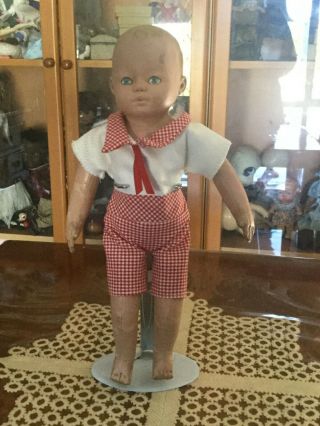 Vintage Rare Martha Chase Washable Oil Cloth " Brother " Doll Ca 1950
