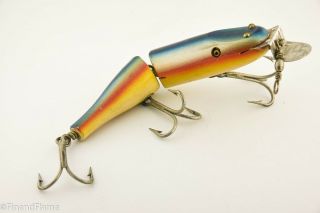 Vintage Creek Chub Jointed Husky Pikie Antique Fishing Lure Rainbow Db4